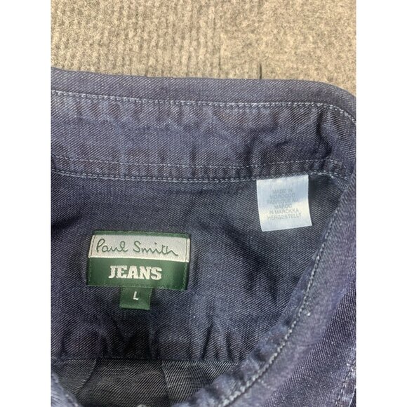 Paul Smith Jeans Mens 100% Cotton Long Sleeve Button Up Shirt Size M Blue - Picture 4 of 10